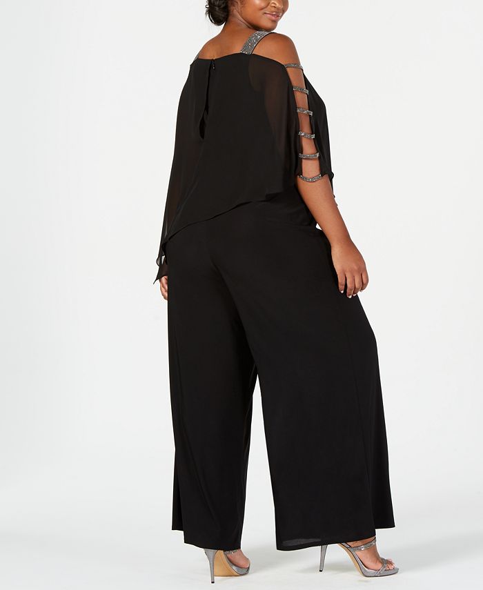 MSK Plus Size Embellished Cape-Overlay Jumpsuit & Reviews - Dresses ...