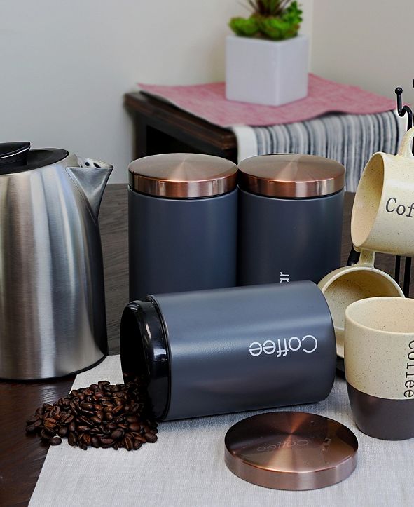 MegaChef Essential Kitchen Storage 3 Piece Sugar, Coffee ...