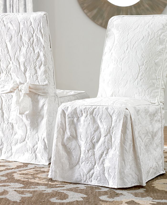 Sure Fit Matelasse Damask Dining Room Chair Slipcover & Reviews Slipcovers Home Decor Macy's