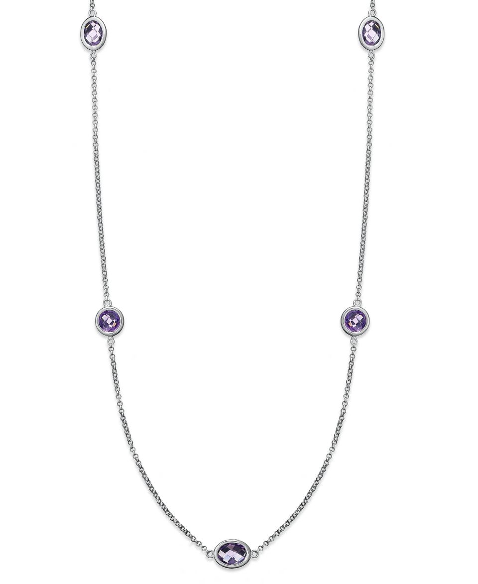 Sterling Silver Necklaces, Amethyst Station Necklaces (4 12 ct. t.w