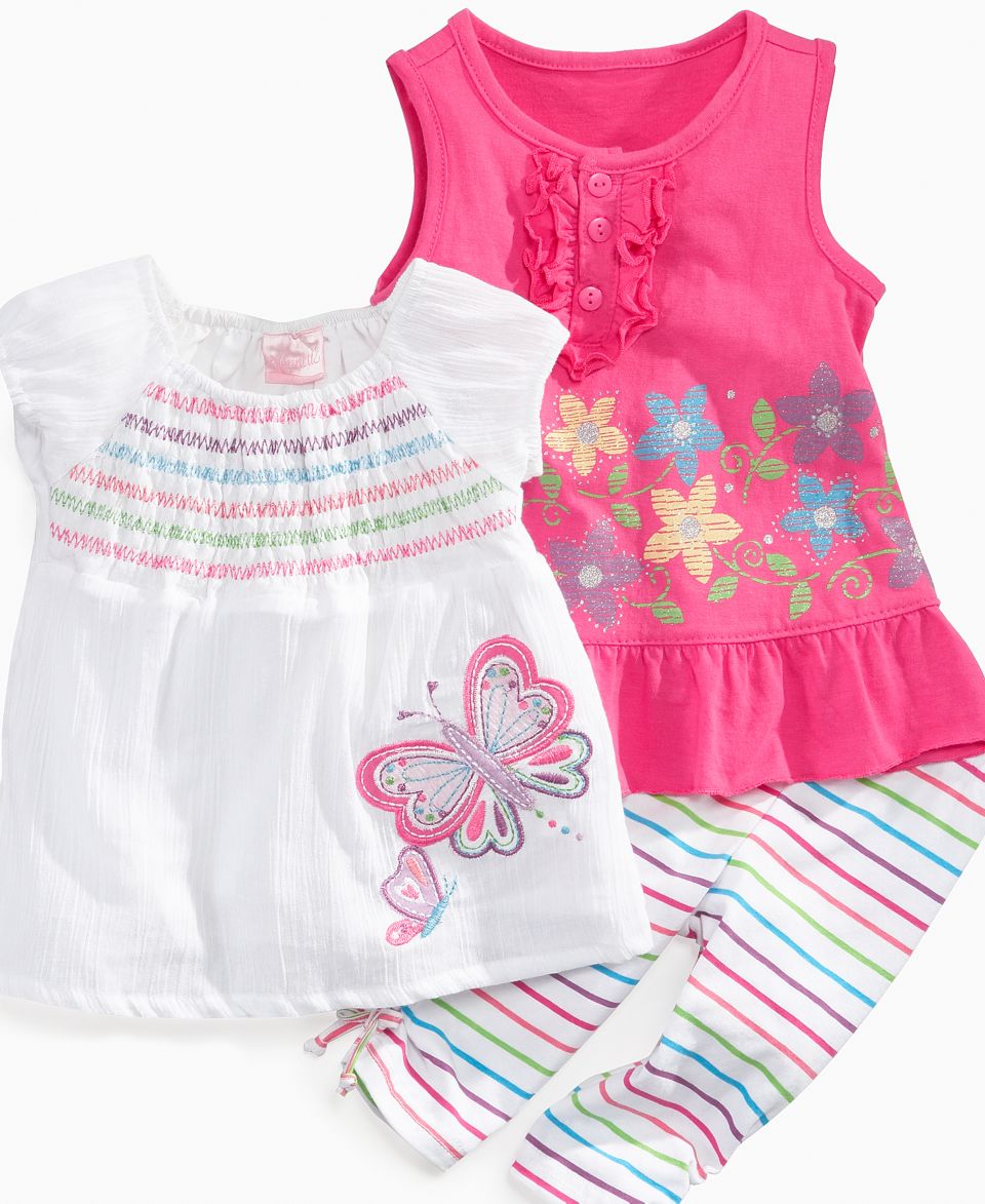 Nannette Baby Set, Baby Girls Floral Tunic and Polka Dot Leggings