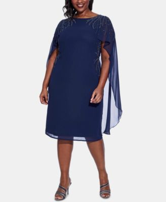 chiffon cape dress plus size