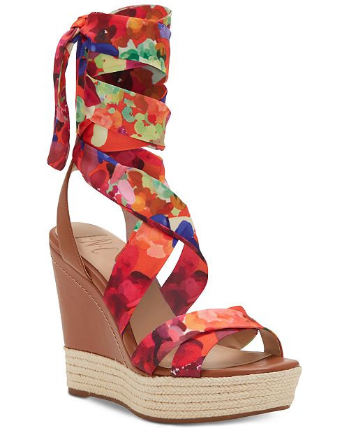 Inc International Concepts Inc Cabiate Tie Up Wedge Sandals Created For Macy S Reviews Sandals Shoes Macy S