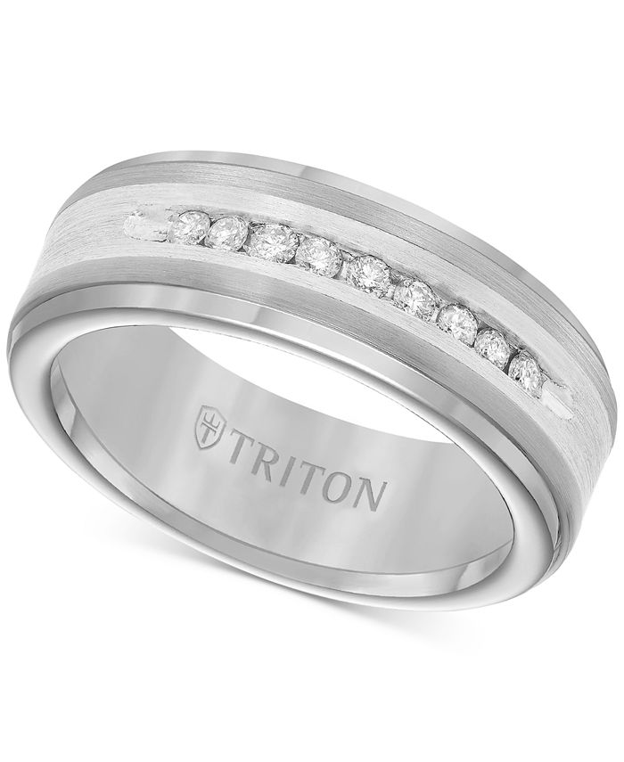 Triton Men's Diamond Wedding Band in Tungsten Carbide (1/4 ... (700 x 855 Pixel)