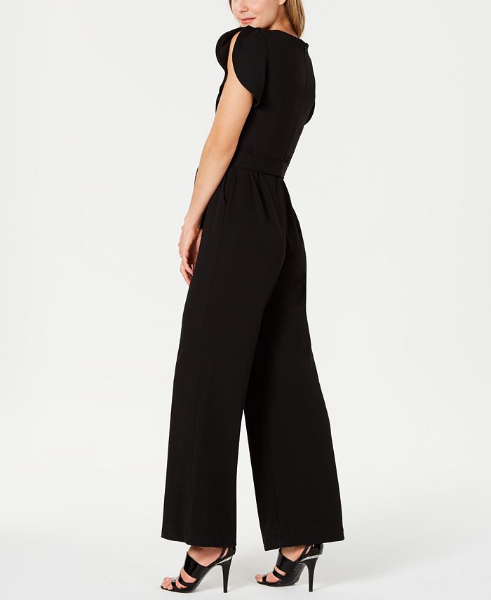 Calvin Klein Petite Flutter-Sleeve Jumpsuit & Reviews - Dresses ...