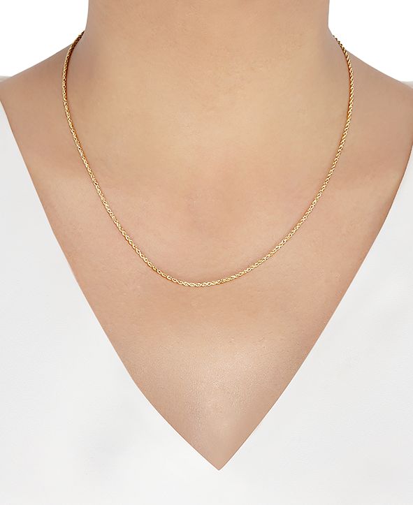 Macy's Glitter Rope 18" Chain Necklace in 14k Gold & Reviews