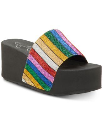 platform colorful sandals