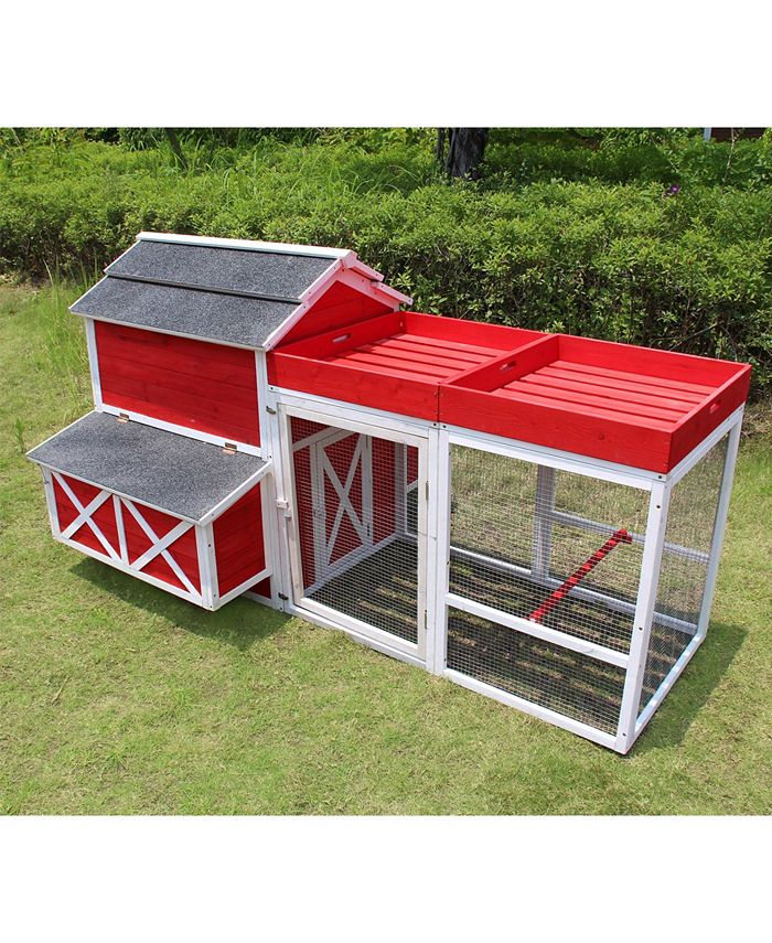 zoovilla Red Barn Chicken Coop with Roof Top Planter & Reviews Home