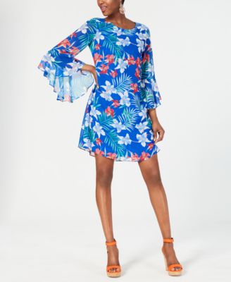 macys blue floral dress