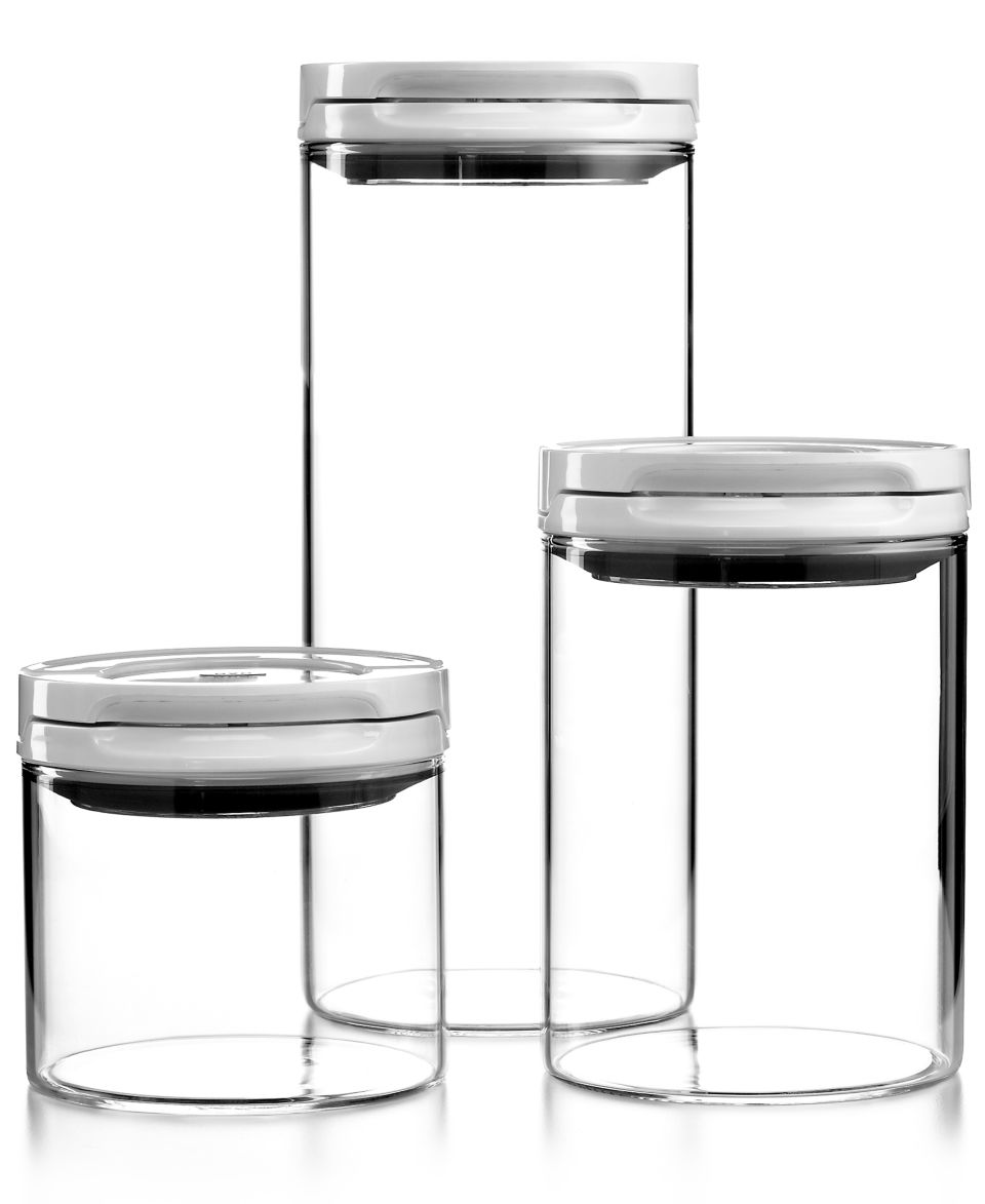 OXO Pop Food Storage Containers, Set of 3 Stainless Steel Canisters