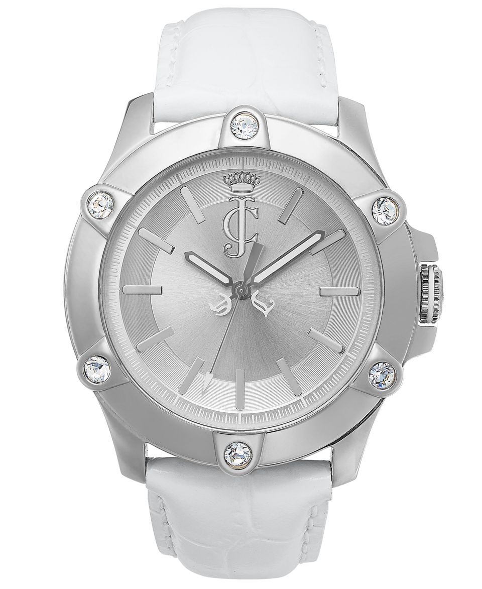 Juicy Couture Watch, Womens Surfside White Croc Embossed Leather