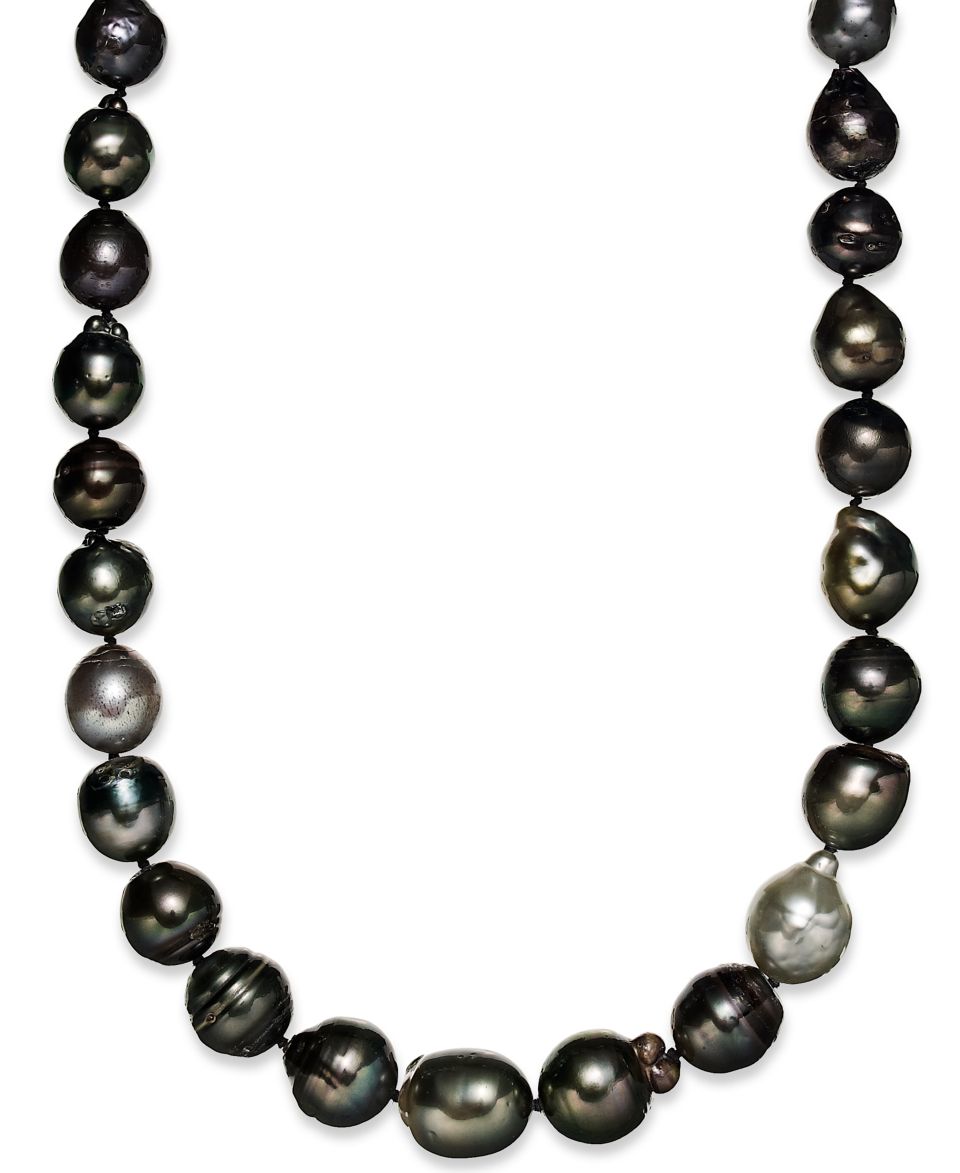 Pearl Necklace, 24 Sterling Silver Cultured Tahitian Pearl Baroque