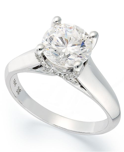 X3 Certified Diamond Solitaire Engagement Ring In 18k White Or Yellow Gold Created For Macy S Reviews Rings Jewelry Watches Macy S