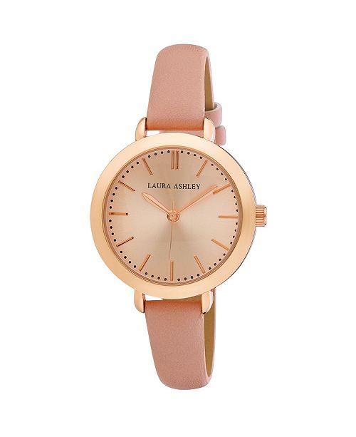 Laura Ashley Ladies Signature Case Analog Display Rose Gold Watch Reviews Watches Jewelry Watches Macy S