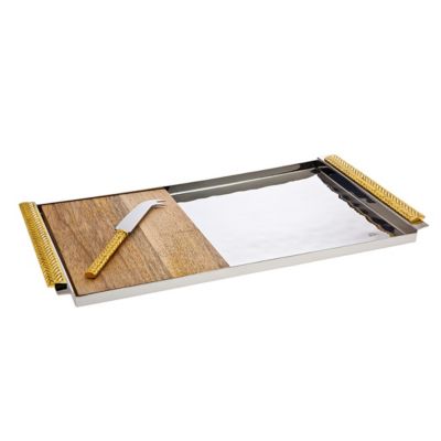 Деревянная доска Godinger в елочку с ножом