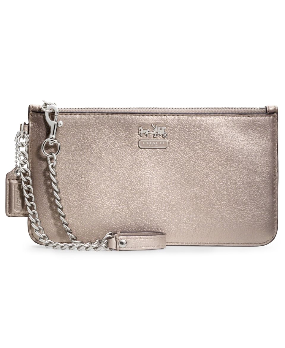 COACH MADISON METALLIC LEATHER CHAIN WRISTLET