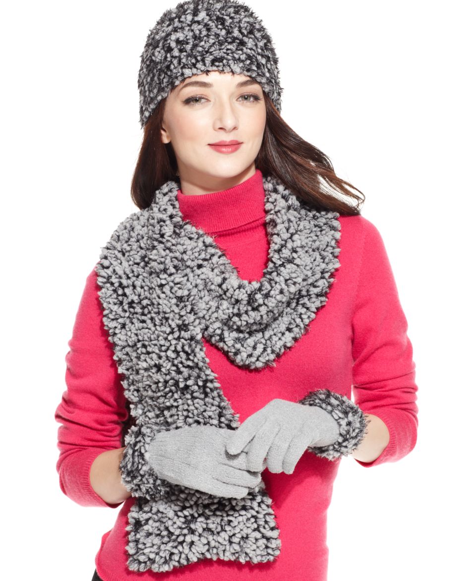 Charter Club Hat, Gloves & Scarf, Chenille Shaker Cuff Hat, Gloves