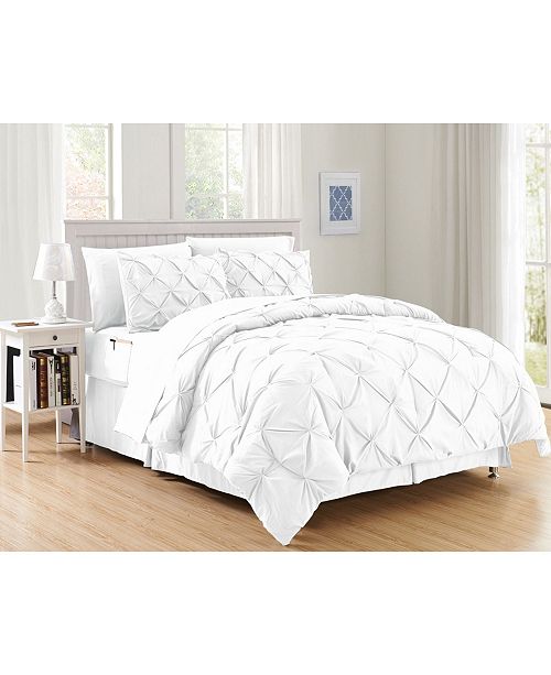 Elegant Comfort 8 Piece Pintuck Bed In A Bag Comforter Set Includes Bed Sheet Set With Double Sided Storage Pockets Full Queen Reviews Bed In A Bag Bed Bath Macy S