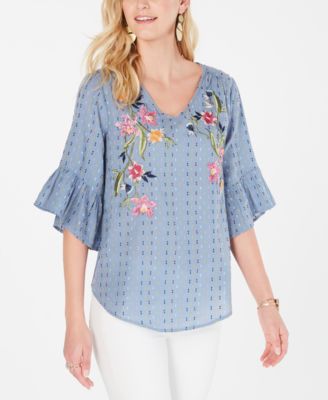 macys flutter sleeve top