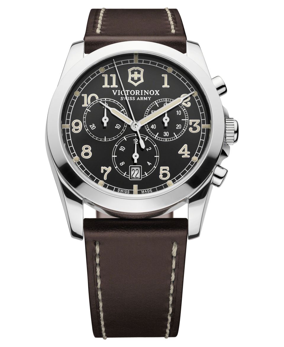 Victorinox Swiss Army Watch, Mens Infantry Chronograph Brown Leather