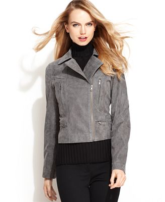 Levi's® Jacket, Antiqued Leather Motorcycle - Coats - Women - Macy's