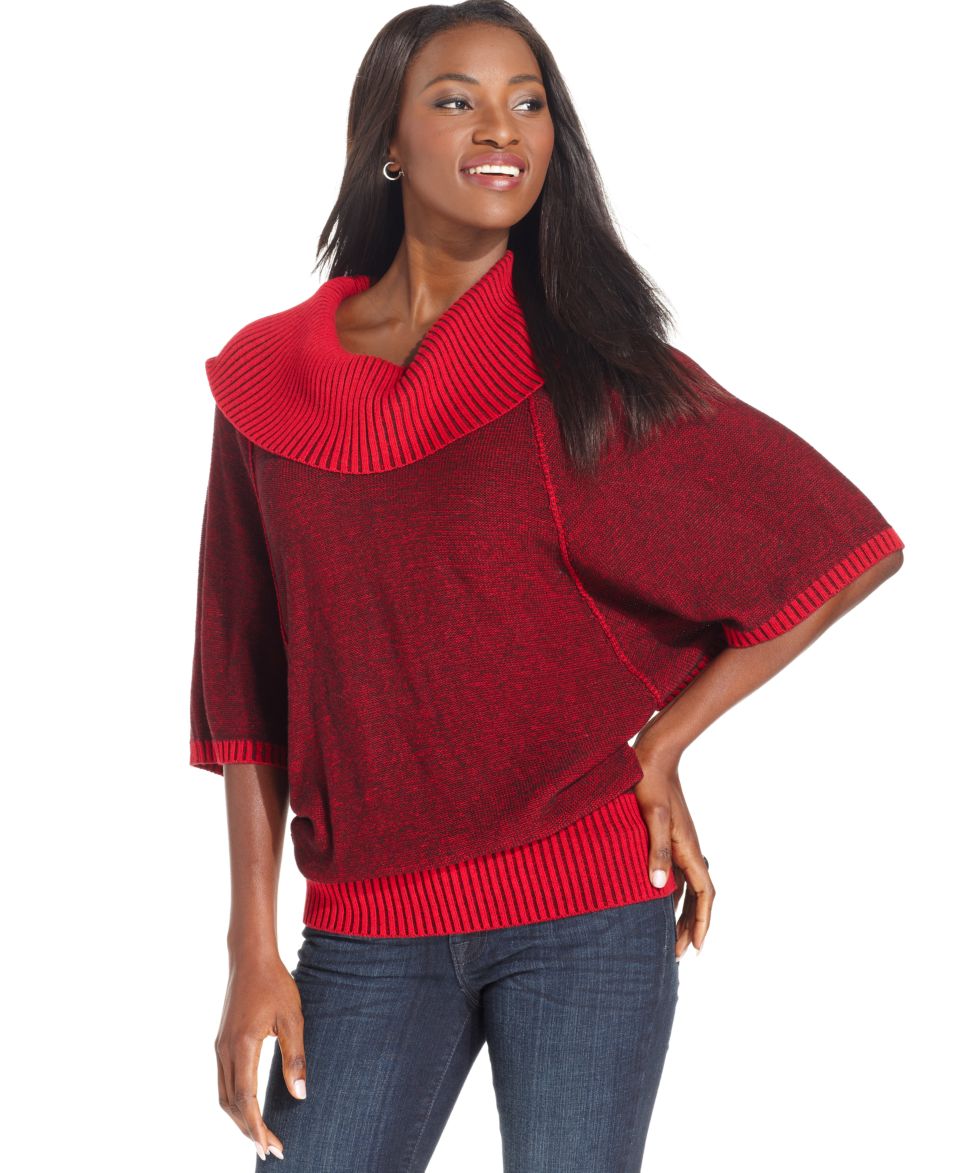 Style&co. Sweater, Dolman Sleeve Raglan Seamed Cowl Neck