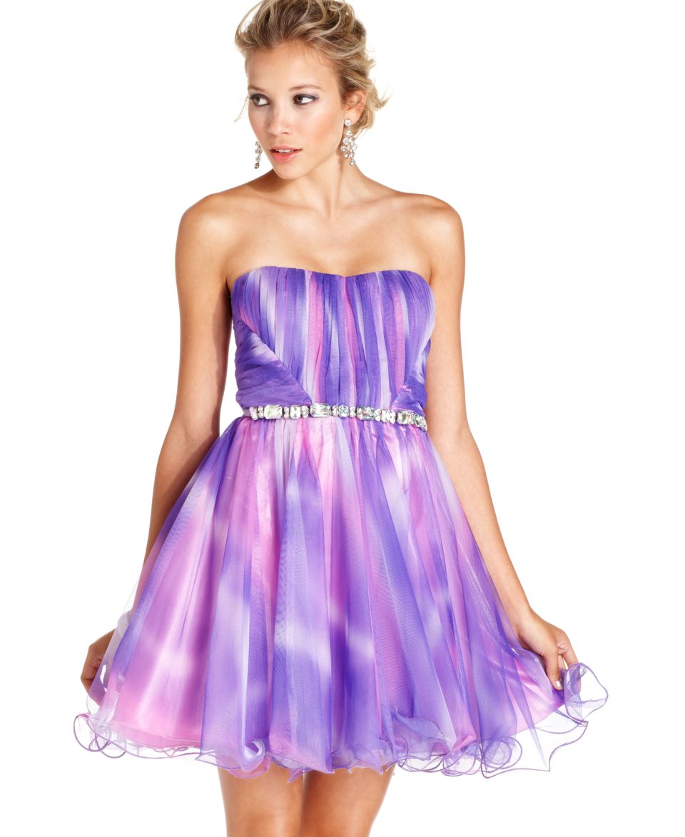 Speechless Juniors Dress, Strapless Sequin Tulle   Juniors Dresses