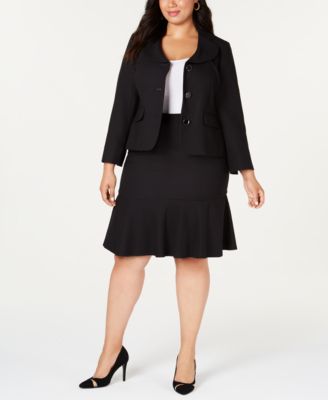 Le Suit Plus Size Three-Button Flared 