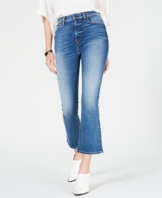 flare leg cropped jeans