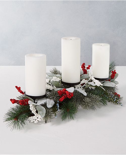 Martha Stewart Collection Farmhouse Holidays Red White Blue Berry Candle Holder Centerpiece Created For Macy S Reviews Holiday Shop Home Macy S