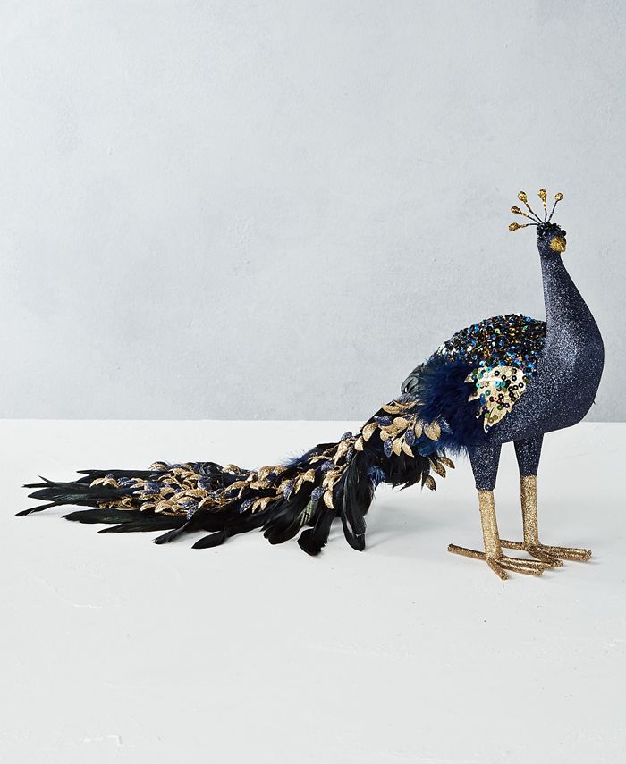 Holiday Lane Midnight Blue Blue Sequin Peacock Created For Macys Reviews Holiday Figurines Home Macy S Take a shirt that you know fits and measure the collar from the middle of the. holiday lane midnight blue blue sequin