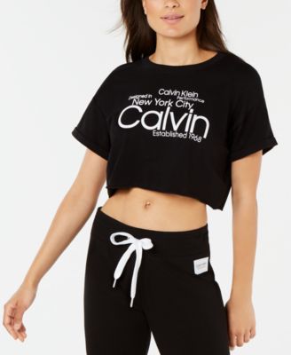 calvin klein cropped tshirt