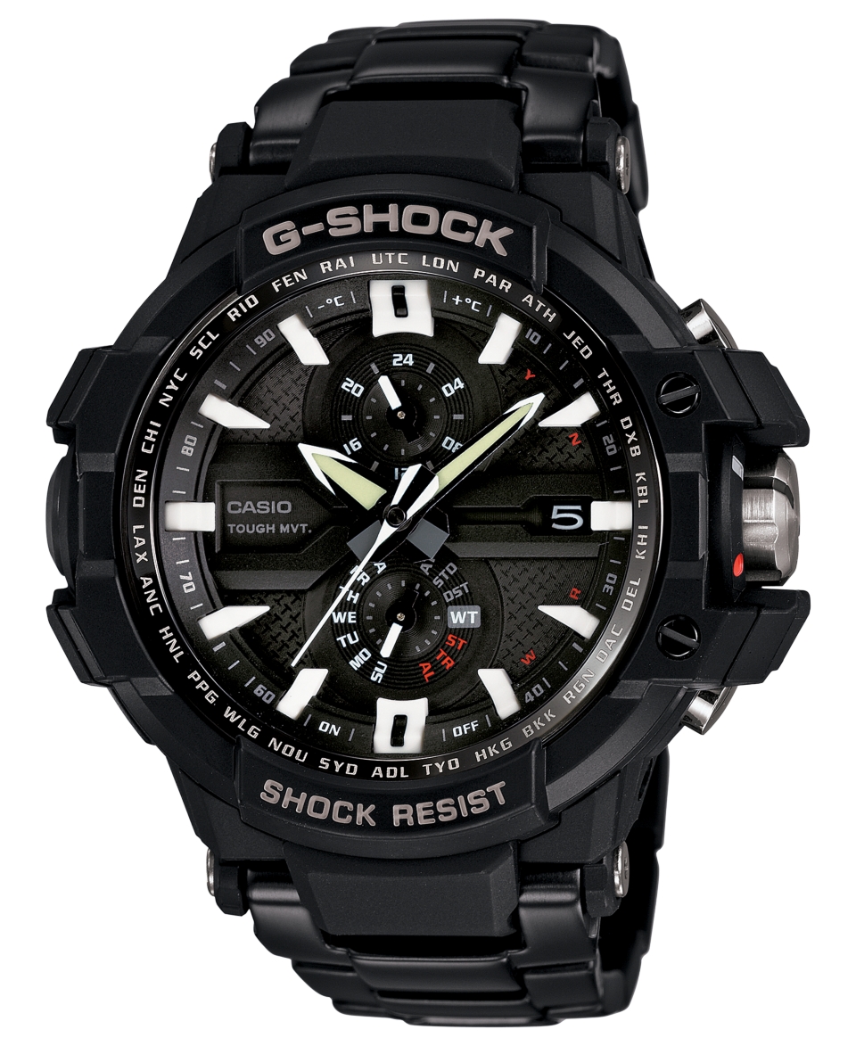 Shock Watch, Mens Black Resin Strap 52x54mm GWA1000D 1A   All