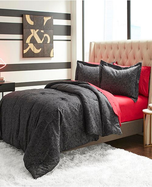 Betsey Johnson Inverse Rose Comforter Set Twin Reviews Comforters Fashion Bed Bath Macy S