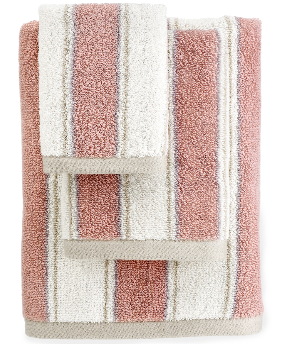 Bianca Bath Towels, Aquarelle Rose Stripe 28 x 52 Bath Towel   Bath