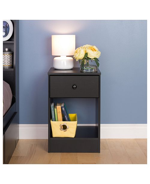 Prepac Astrid Tall 1 Drawer Nightstand Reviews Furniture Macy S