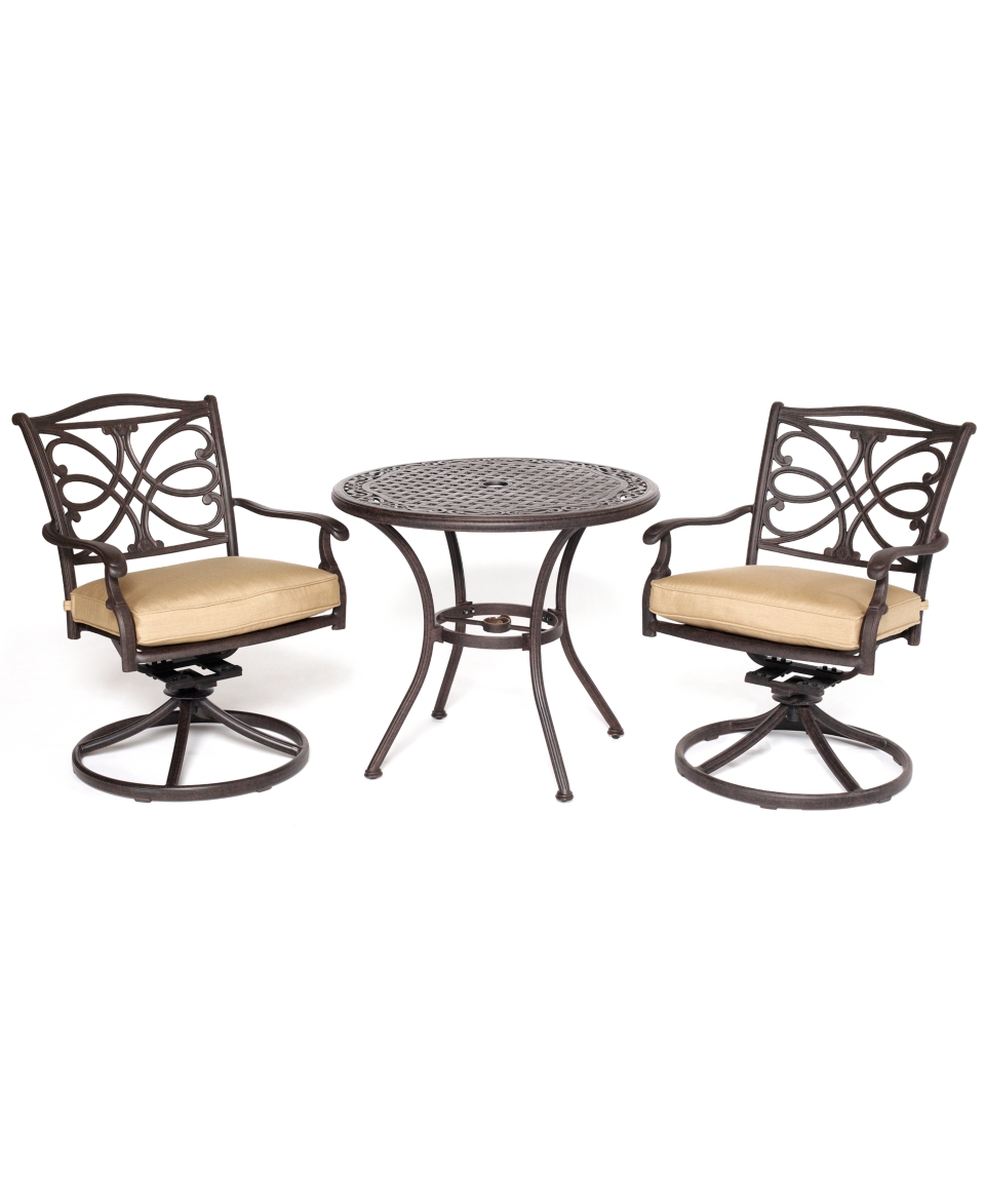 Kingsley Outdoor Patio Furniture, 3 Piece Set (32 Round Dining Table