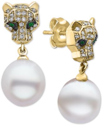 multiple pearl drop earrings