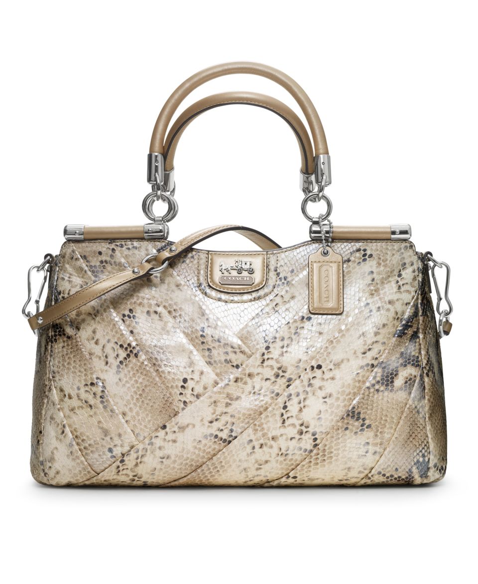 COACH MADISON DIAGONAL PLEATED METALLIC EXOTIC CARRIE