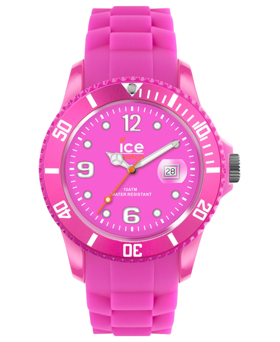 Ice Watch Watch, Womens Ice Flashy Neon Pink Silicone Strap 43mm