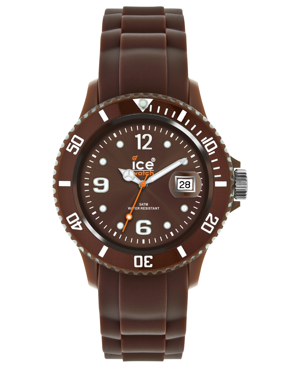 Ice Watch Watch, Womens Ice Chocolate Brown Silicone Strap 43mm