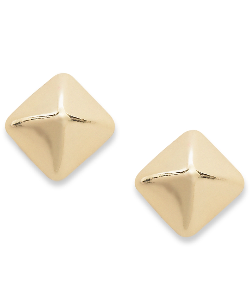 Studio Silver 18k Gold Over Sterling Silver Earrings, Pyramid Stud