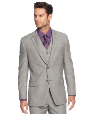 Alfani RED Grey Sharkskin Slim-Fit Jacket - Suits & Suit Separates ...