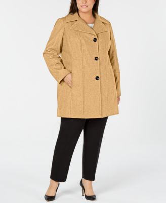 plus size single breasted coat