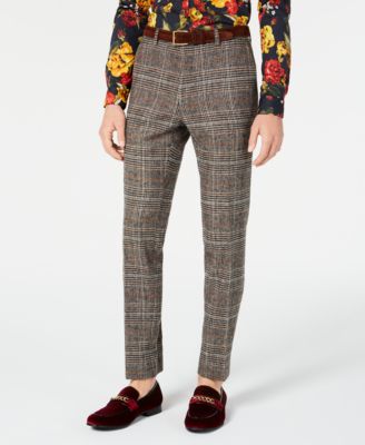 wool mens plaid dress pants