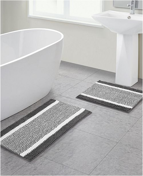 Vcny Home Heathered Stripe Noodle Bath Rug Collection Reviews Bath Rugs Bath Mats Bed Bath Macy S