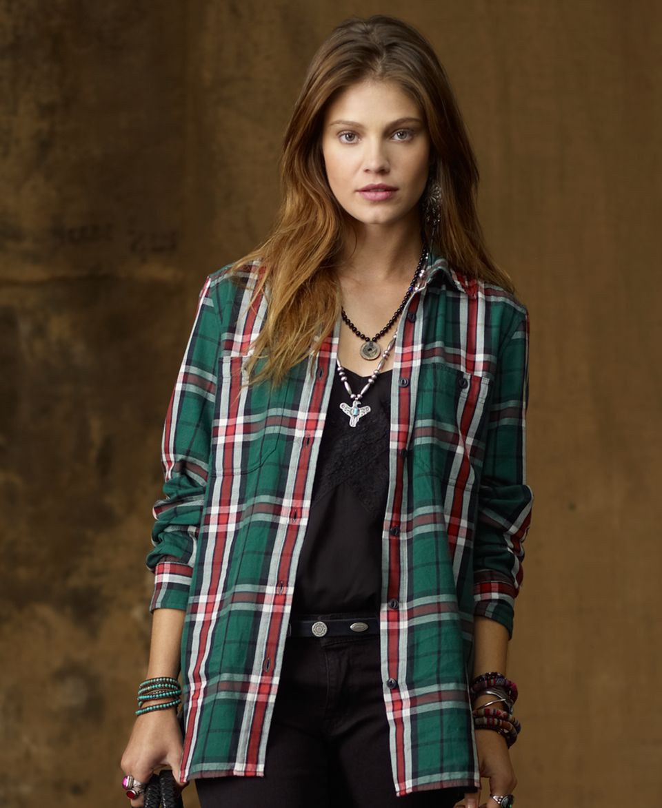 Denim & Supply Ralph Lauren Top, Long Sleeve Plaid Shirt