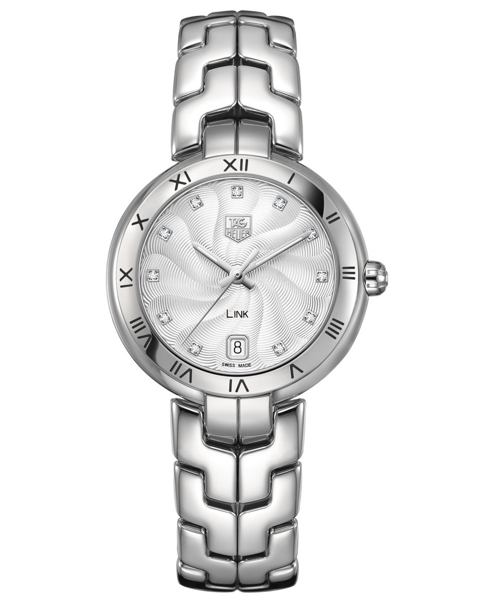 TAG Heuer Watch, Womens Swiss LINK Diamond Accent Stainless Steel