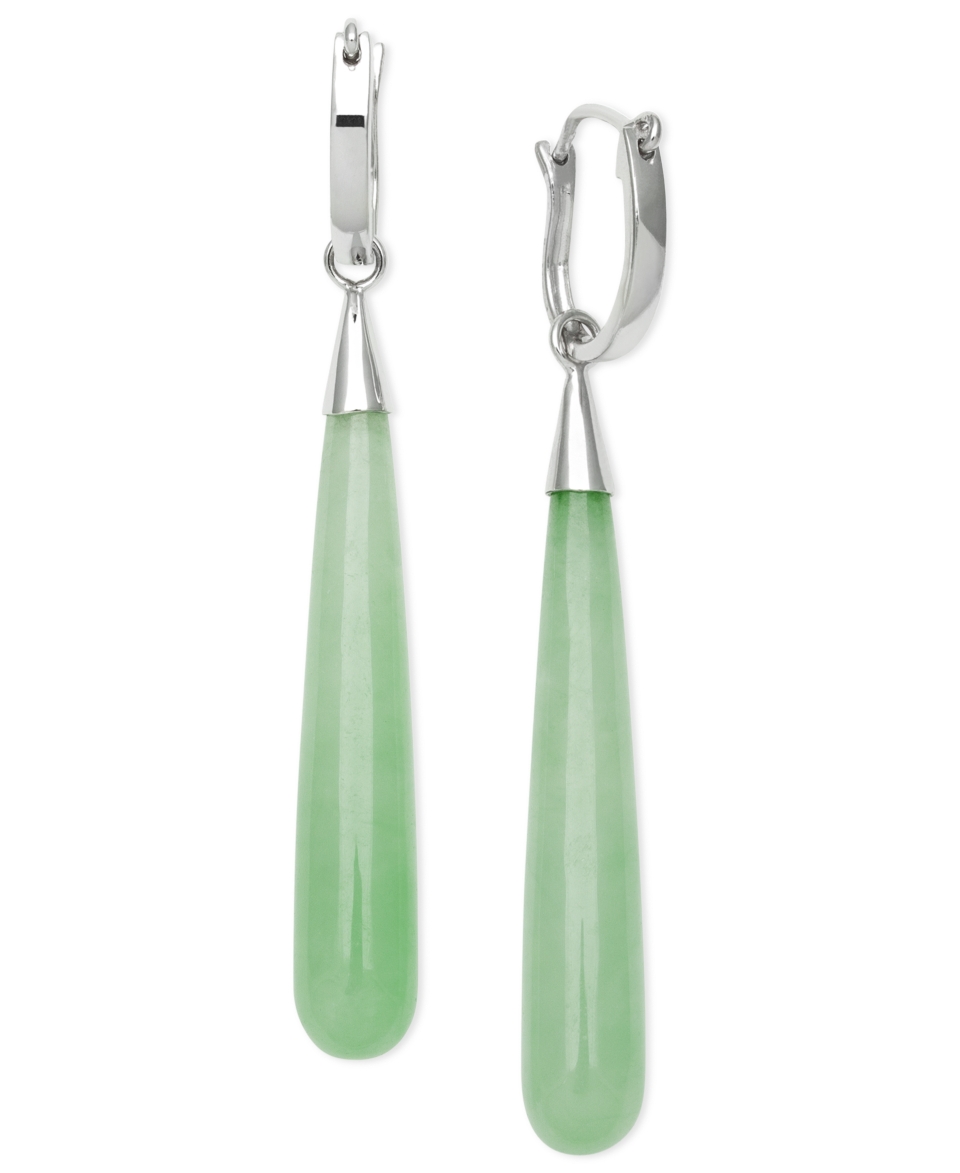 Sterling Silver Earrings, Jade Drop Earrings (25 ct. t.w.)   Earrings