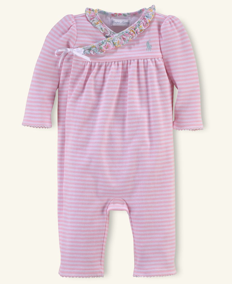 Ralph Lauren Baby Shortall, Baby Girls Interlock Striped Bubble